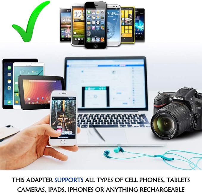 Ceptics European Travel Plug Adapter (Type C), Universal to European EU, Power Charge your Electronics in Italy, Greece, Germany, Outlet Adaptor 3 Pack