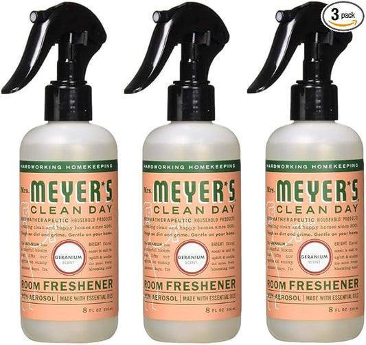 Mrs. Meyers Clean Day Room Freshener, Geranium, 8 Fluid Ounce (Pack of 3)