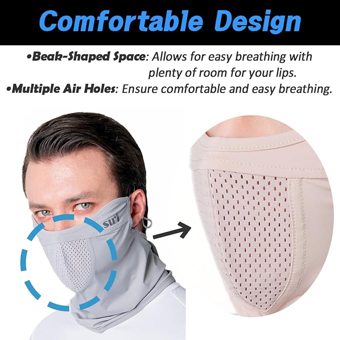 KOREA (Type G) UV Sun Protection Balaclava Half Face Mask - For Golf, Hiking, Running, Cycling & Outdoor Sports