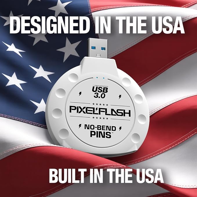 PixelFlash CF Card Reader (White) - Compact Flash Memory Card Adapter with USB 3.0, 5GB/s File Transfer, No-Bend Pins, Supports UDMA-7, Anti-Slip & Anti-Scratch, Compatible with Most Brands & OS