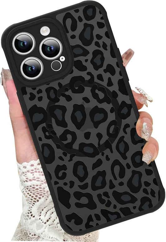 KANGHAR Case for iPhone 14 Pro Max Phone Case [Compatible with Magsafe] Leopard Printed Pattern Cute Cheetah Protective Magnetic Case for Girls Women Men 6.7"