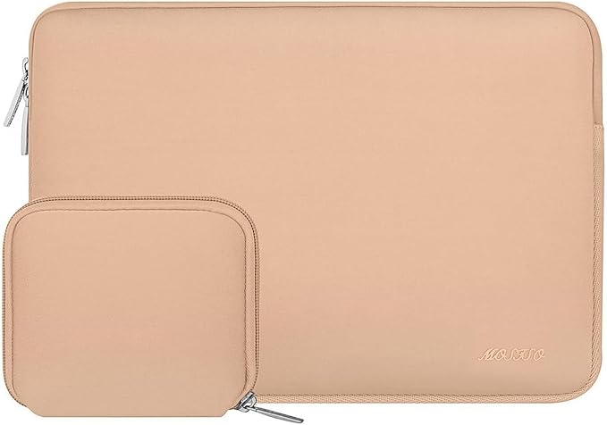 MOSISO Laptop Case 13.3 inch, 13-13.3 inch Laptop Sleeve Bag Compatible with MacBook Air/Pro 13 / Pro 14, HP Dell ASUS Lenovo Notebook, Neoprene Computer Sleeve Bag with Small Case, Peach Fuzz