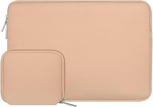 MOSISO Laptop Case 13.3 inch, 13-13.3 inch Laptop Sleeve Bag Compatible with MacBook Air/Pro 13 / Pro 14, HP Dell ASUS Lenovo Notebook, Neoprene Computer Sleeve Bag with Small Case, Peach Fuzz