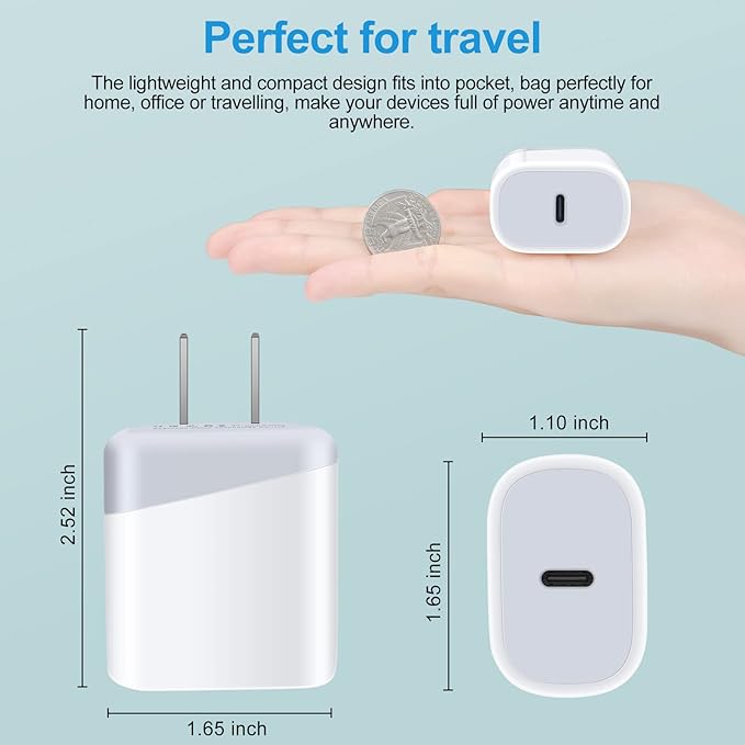 USB C Pixel 7 Fast Charger Type C Charging Block for Google Pixel 10 9a 9 Pro XL 8a 8 Pro 7a 7 Pro 7 6a 6 Pro 5a,20W PD 3.0 USB C Wall Charger Box Cube Power Adapter for iPhone 14,Samsung Galaxy S24