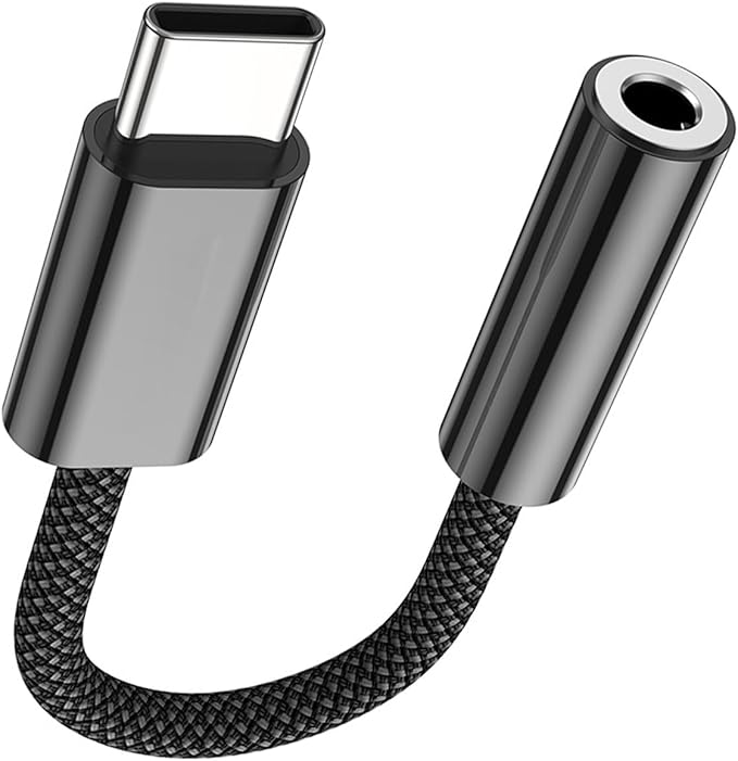 Fidioto 1Pack Black USB Type C to 3.5mm Female Headphone Jack Adapter, USB C to Aux Audio16-bit / 48 Khz Dongle Cable Cord Compatible with 16/16 Pro Max/16 Pro/16 Plus, iPad Pro,etc