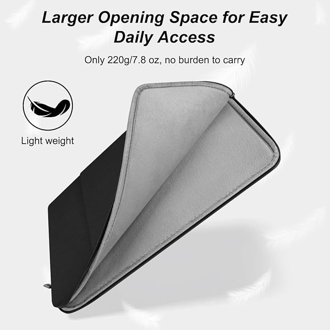 Arvok 15 15.6 16 inch Laptop Sleeve case for MacBook Air 15/16 inch/MacBook Pro 16 inch, Water-Resistant Protective Portable Laptop Cover Bag for HP/Dell/Asus/Acer/Huawei, Black