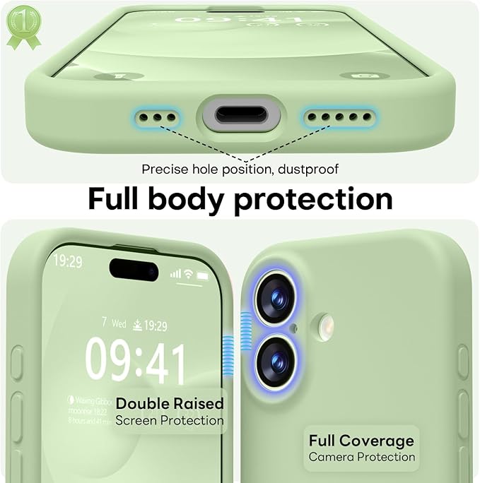 LOVE 3000 Designed for iPhone 17 Case, Premium Silicone [Compatible with Magsafe][Soft Anti-Scratch Microfiber Lining] Shockproof Protective Phone Case for Men Women 6.3", Matcha