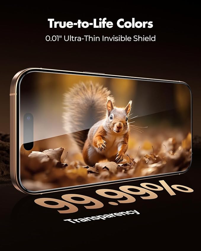 UNBREAKcable Screen Protector for iPhone 16 Plus/15 Plus, Pull-To-Protect Easy Installation, Auto Dust-Elimination, 9H+ Military-Grade Tempered Glass, Bubble-Free, Case Friendly, HD Clear, 2 Pack