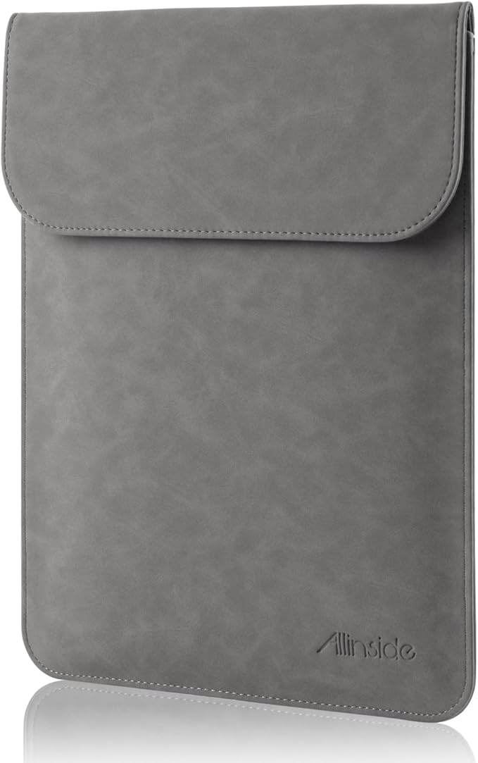 Allinside 13 inch Laptop Sleeve Case for with MacBook Air 13 2018–2025 (M2 A2681 M3 A3113 M4 A3240)/MacBook Pro 13 2016–2022 (A2251 A2289 A2338 M1 M2), PU Suede Leather Laptop Case Cover, Gray