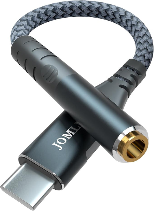 USB C to 3.5mm Headphone Jack Adapter 20cm, USB Type C to 3.5mm AUX Female Audio Dongle Cable Cord Compatible with iPhone 16/15 Pro Max, Samsung S24/S23/S22, iPad Pro, Pixel, MacBook