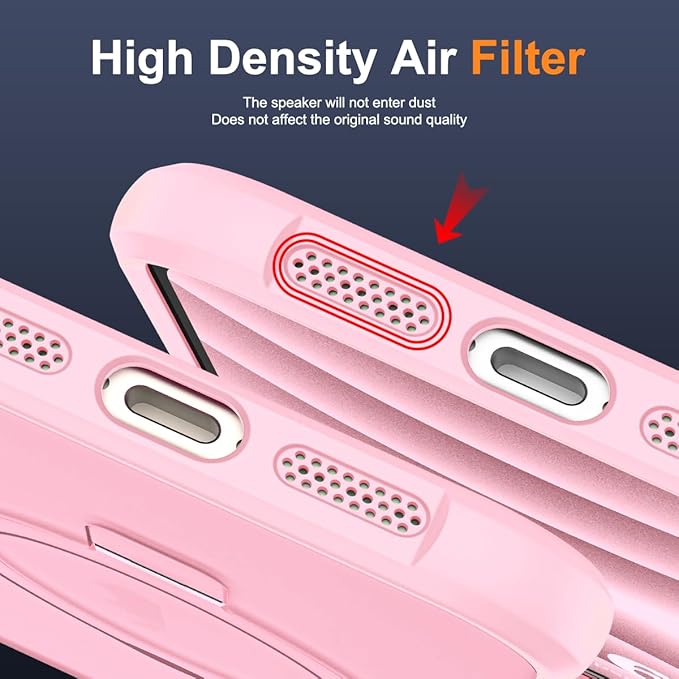 Compatible with iPhone 16 Case with Invisible Magnetic O-Ring Stand Military-Grade Translucent Case for iPhone 16 6.1" [Compatible with Mag-Safe][Great Grip Feeling], Pink