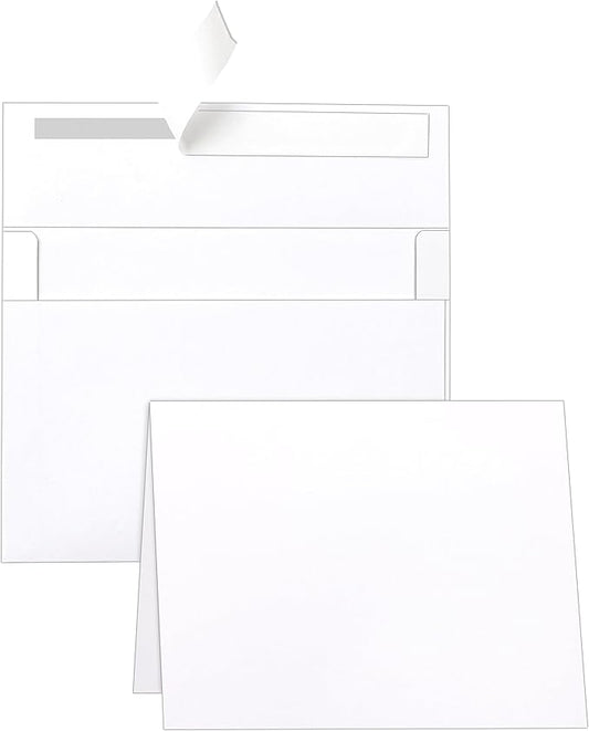 Blank White Greeting Cards and Envelopes 4.25 x 5.5 Heavyweight Folded Cardstock and A2 Envelopes Printable Self Seal 20 Packs for Wedding Invitations, Graduations, Thank You Cards, Mailing