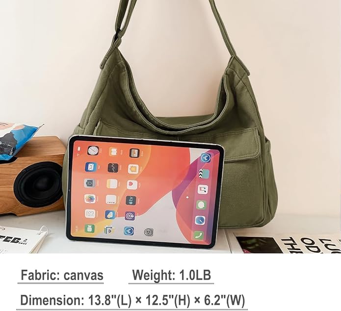 Collsants Messenger Bag Hobo Crossbody Bags for Women Canvas Bag Crossbody Tote Bag Shoulder Bag