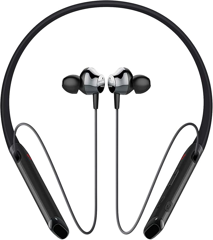 Philips Bluetooth Neckband Headphones, Wireless Earbuds IPX5 Waterproof Sport Earphones, Lightweight, Deep Bass with Vibration Call Alert Neckband
