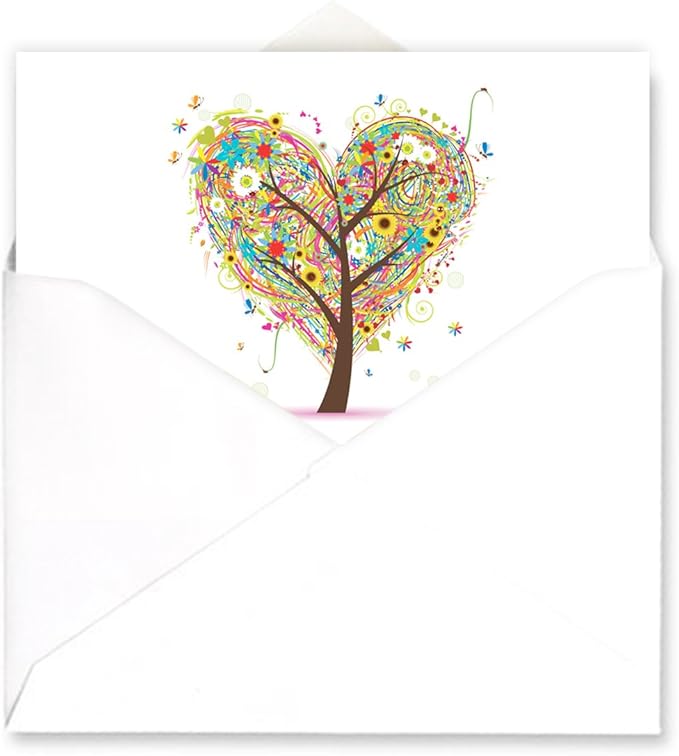 Seasons of Life Note Card Assortment Pack/Set Of 24 Greeting Cards And White Envelopes / 4 7/8" x 3 1/2" Cards Featuring 4 Seasonal Tree Designs