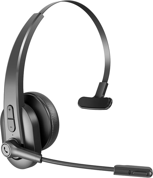 Wireless Headset with Microphone, Bluetooth Headset for Cell Phones, Computer, Zoom Skype Mettings, On Ear for Work