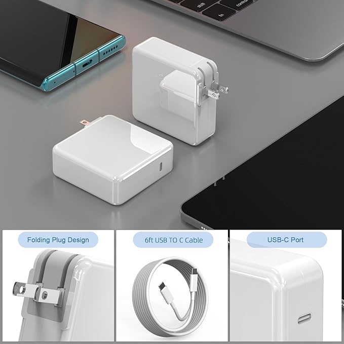 118W USB C Fast Charger Power Adapter Compatible with MacBook Pro/MacBook Air 16 15 14 13 Inch, M1 M2 M3 M4