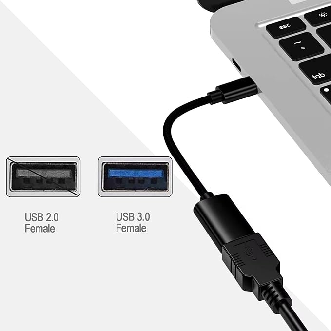 USB C to USB 3.0 Adapter [2 Pack],USB C to USB A Female Adapter Cable,USB Type-C to USB OTG 5Gbps Data Cable for MacBook Pro/Air 2020/2018,iPad Pro,Galaxy S20 S20+ and More - 0.65FT/Black