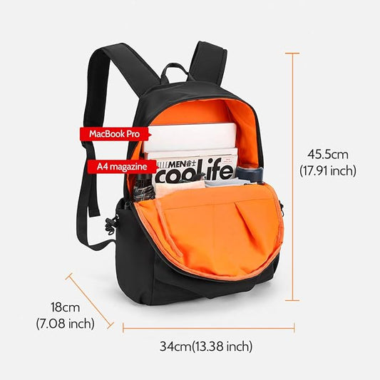 LAORENTOU Men's Laptop Backpacks Canvas Backpack for Men Women Travel Backpack Bookbag Lightweight (Black 1)