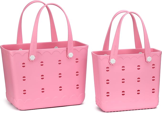 Armerssi Rubber Tote Bag For Women Large Rubber Beach Bag Waterproof Washable Handbag Durable Tote Bag Beach Swimming Travel