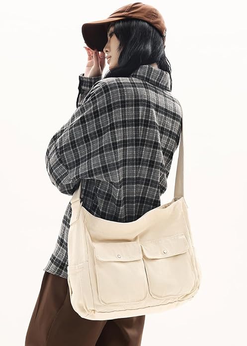 Collsants Messenger Bag Hobo Crossbody Bags for Women Canvas Bag Crossbody Tote Bag Shoulder Bag