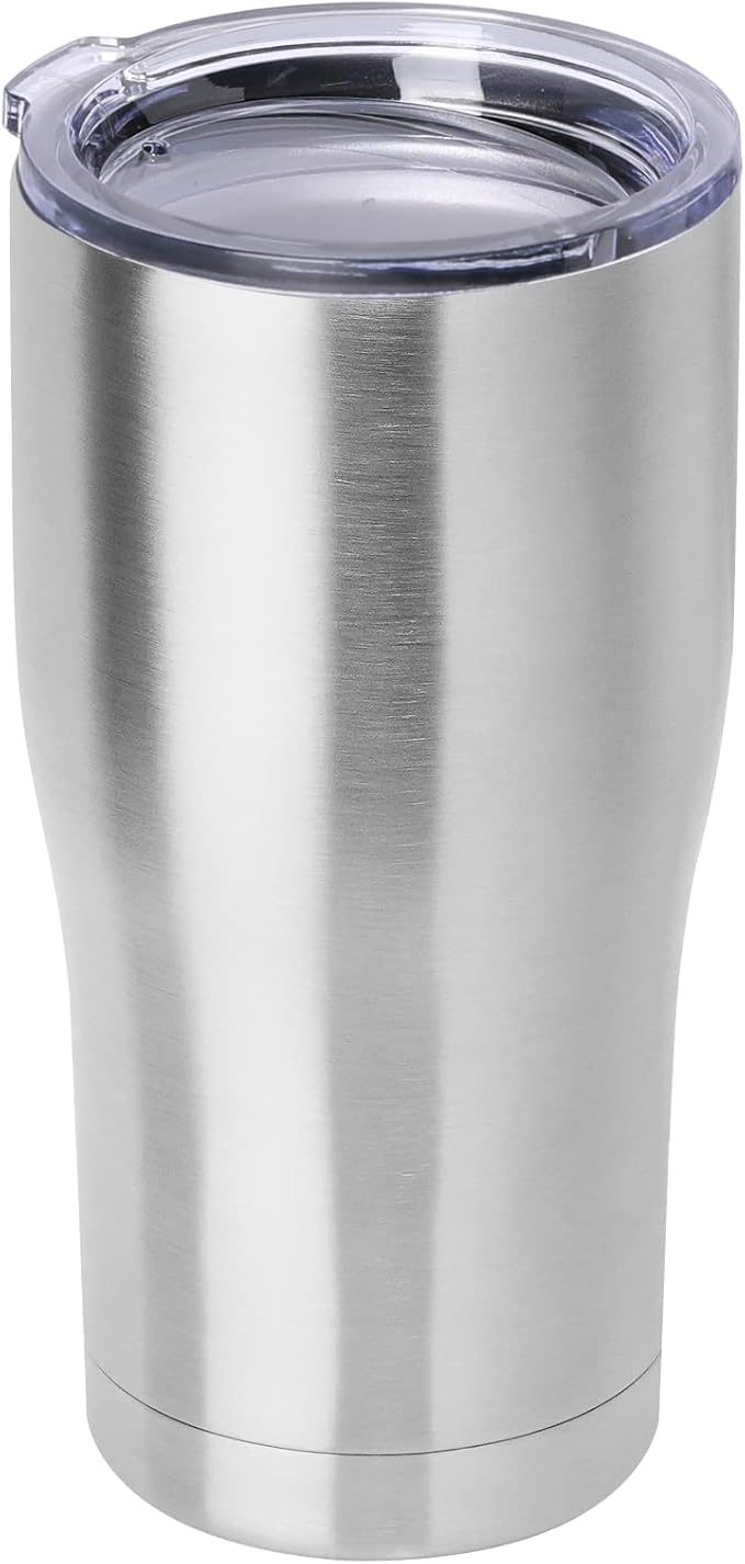 DOMICARE 20oz Tumbler with Lid Stainless Steel Tumblers Bulk, Double Wall Vacuum Insulated Coffee Travel Mug, Stainless Steel