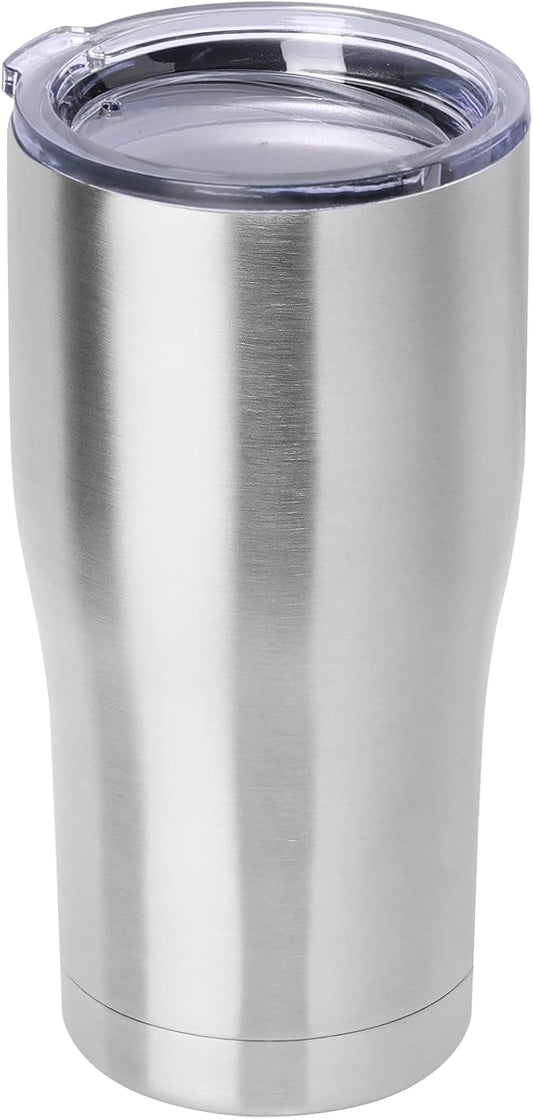 DOMICARE 20oz Tumbler with Lid Stainless Steel Tumblers Bulk, Double Wall Vacuum Insulated Coffee Travel Mug, Stainless Steel