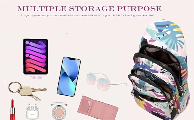 EVANCARY Small Sling Bag for Women Men, Sling Backpack Chest Daypack Crossbody Bag for Travel Outdoor Hiking