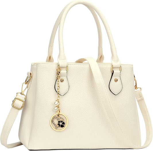 KKXIU Women Satchel Bags Handle Shoulder Handbags and Purses Pockets Zipper Leather Crossbody Bags