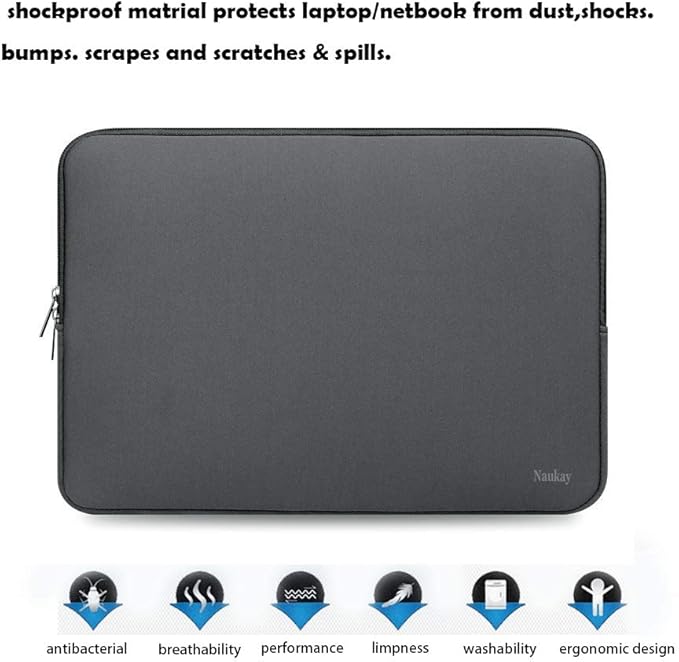 Laptop Sleeve Case,13-13.3 Inch Resistant Neoprene Laptop Sleeve/Notebook Computer Pocket Case/Tablet Briefcase Carrying Bag-(Grey)