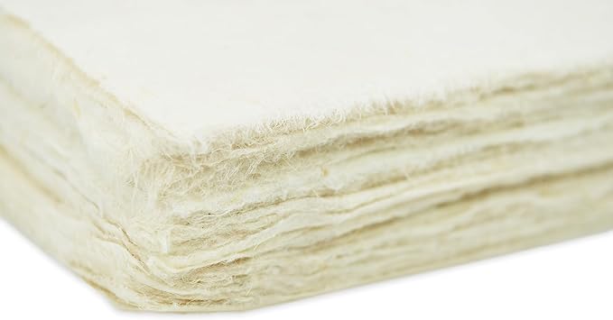 Handmade Lokta Laser and Inkjet Printer Paper with Deckle Edge 8.5x11 Inch Vintage Decorative Specialty Printing Paper (100 Sheets, Natural)