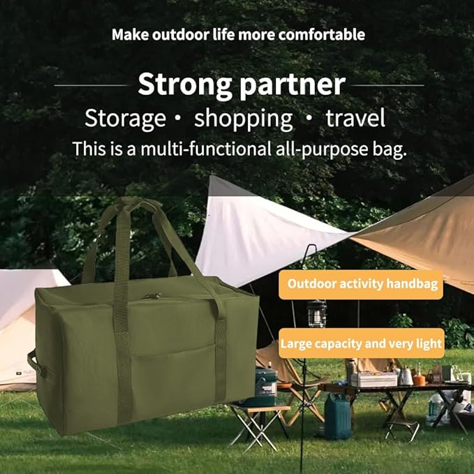 Large Military Duffle Bag Tactical Gear Load Out Bag Camping Storage Utility Tote Deployment Cargo Bag Travel Sports Equipment Duffel Luggage Bag with (Army Green, Medium 25.59"x11.81"x13.78")