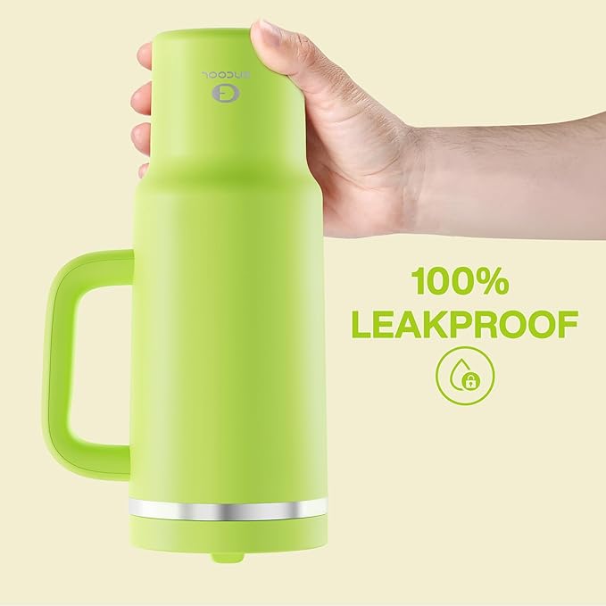 40 oz Tumbler with Handle and Straw: Stainless Steel Insulated Tumbler Keeps Cold for 24 Hours, Leakproof Travel Cup Fits in Cup Holder and BPA-Free, Sharp Green