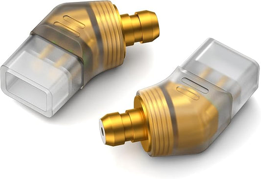 okcsc Ear Male to Recessed 2PIN Female Headphone Adapter for Earbuds to Recessed 2PIN Cable for Pentaconn Ear PE Mini Adapter for HS1511 HS1511CU 1750CU 1300ss Madoo Typ821 Madoo M001 1 Pair Clear