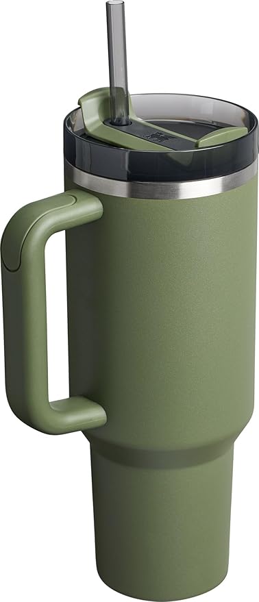 STANLEY Quencher H2.0 Tumbler with Handle and Straw 40 oz | Flowstate 3-Position Lid | Cup Holder Compatible for Travel | Insulated Stainless Steel Cup | BPA-Free | Dried Pine