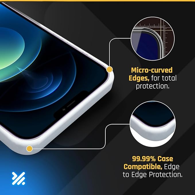 TEMPRTEK+ for iPhone 16e/13/13 Pro/14 Glass Screen Protector 2 Pack (9H+ Military Grade 3X Protection) Long Last Shatterproof Tempered Glass - Anti Scratch/Fingerprint [Full Coverage] Case Friendly