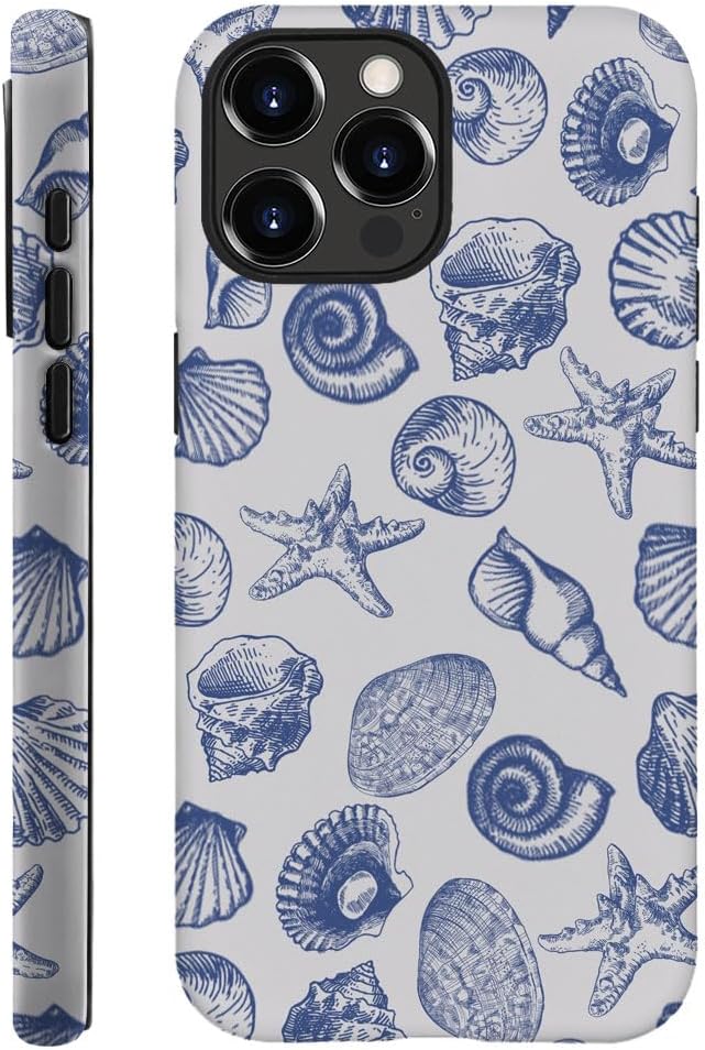 DAIZAG Case Compatible with for iPhone 16 Pro,Cute Blue Seashell Phone Case for iPhone 16 Pro for Girl Women Boy Men