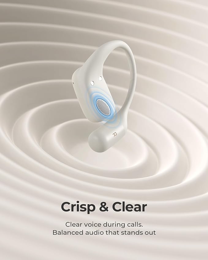 Lytmi CozyFit Open Ear Headphones, 0.23oz Ultra-Light Comfortable Wireless Earbuds, 0.6mm Thinnest Earhooks, Bluetooth 5.4, Clear Audio, 30 HRS Playtime, IPX5 Waterproof Earphones with Mic-White