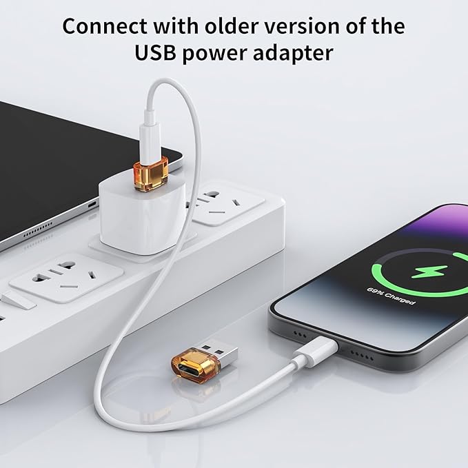 Apple USB-C Adapter Pack, USB C Female to Male Converter for iPhone 15 Plus Pro Max AirPods Pro Orange