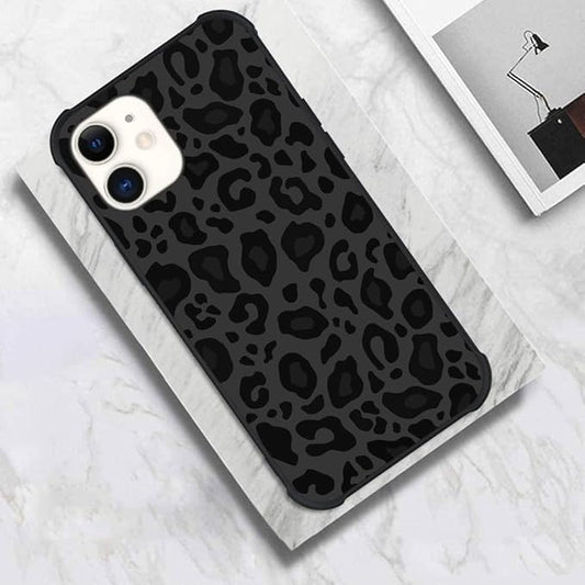 KANGHAR Case Compatible with iPhone 11,Black Leopard Design,Tire Texture Non-Slip +Shockproof Rugged TPU Protective Case for iPhone 11 6.1 Inch (2019) Leopard Pattern