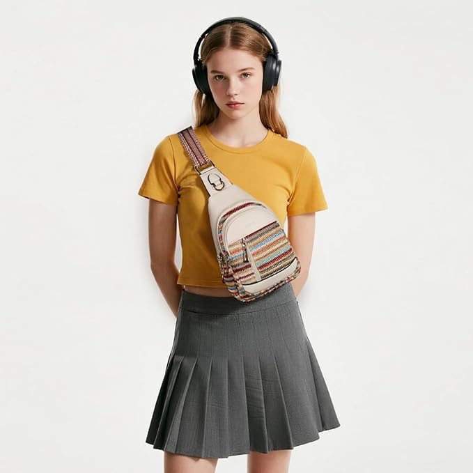 Womens Sling Bag Crossbody Bags for Women Vegan Leather Sling Backpack Daypack Fanny Pack Crossbody Purse Travel