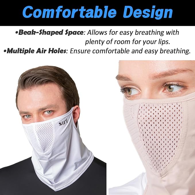 KOREA (Type E) UV Sun Protection Balaclava Half Face Mask - For Golf, Hiking, Running, Cycling & Outdoor Sports