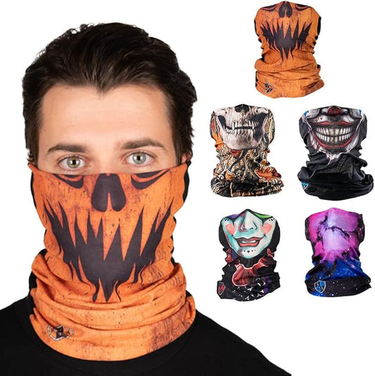 S A Company 5-Pack UV Face Shield | UV 30+ Multipurpose Neck Gaiter Balaclava for Adults