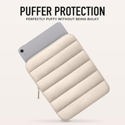 Vandel - The Original Puffy iPad Sleeve 9-11 Inch Tablet Sleeve, Beige i Pad Case for Women and Men, Cute iPad Air Pouch, 9 10 Inch, 11 Inch Bag