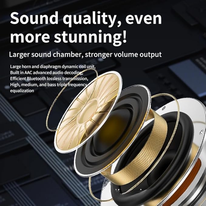 Open Ear Headphones Wireless Bluetooth 5.3 Earphones for Snug Fit, Ergonomic Ear Hook, Clear Calls, Wireless Earbuds, Digital Display Charging Case 40H Playtime Black