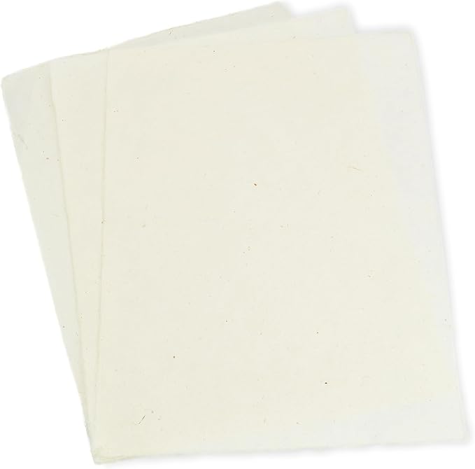 Handmade Lokta Laser and Inkjet Printer Paper with Deckle Edge 8.5x11 Inch Vintage Decorative Specialty Printing Paper (25 Sheets, Natural)