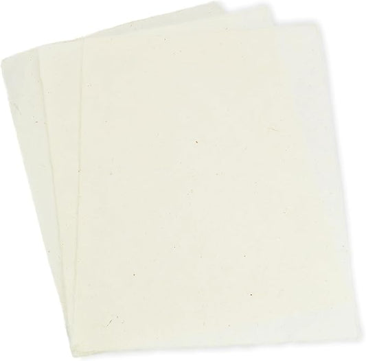 Handmade Lokta Laser and Inkjet Printer Paper with Deckle Edge 8.5x11 Inch Vintage Decorative Specialty Printing Paper (25 Sheets, Natural)