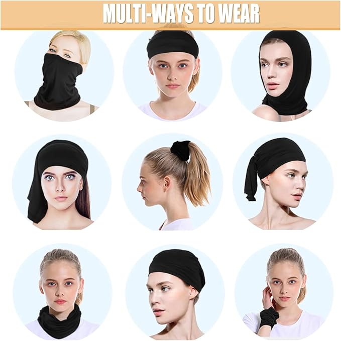 Neck Gaiter Bandana Face Mask: 6 Pack Cooling Gator Mask Ski Neck Scarf Breathable Face Cover Balaclava