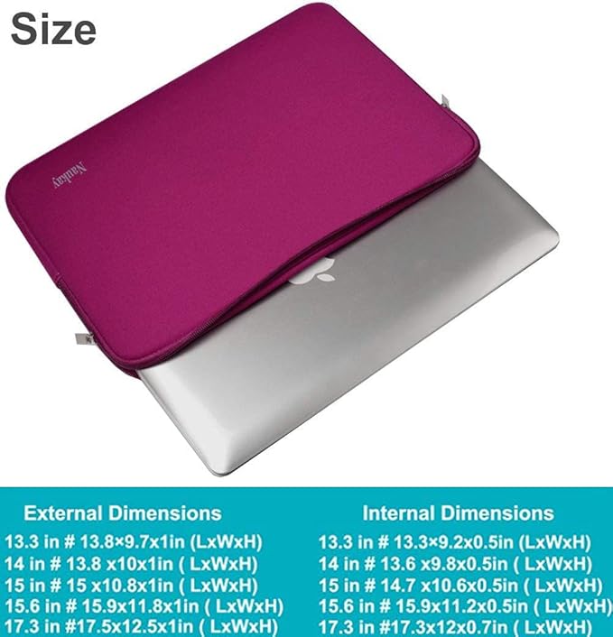Laptop Sleeve 14 Inch, Resistant Neoprene Laptop Sleeve/Notebook Computer Pocket Case/Tablet Briefcase Carrying Bag for 14 inch HP, Lenovo, Asus Notebook, Ultrabook, Wine Red