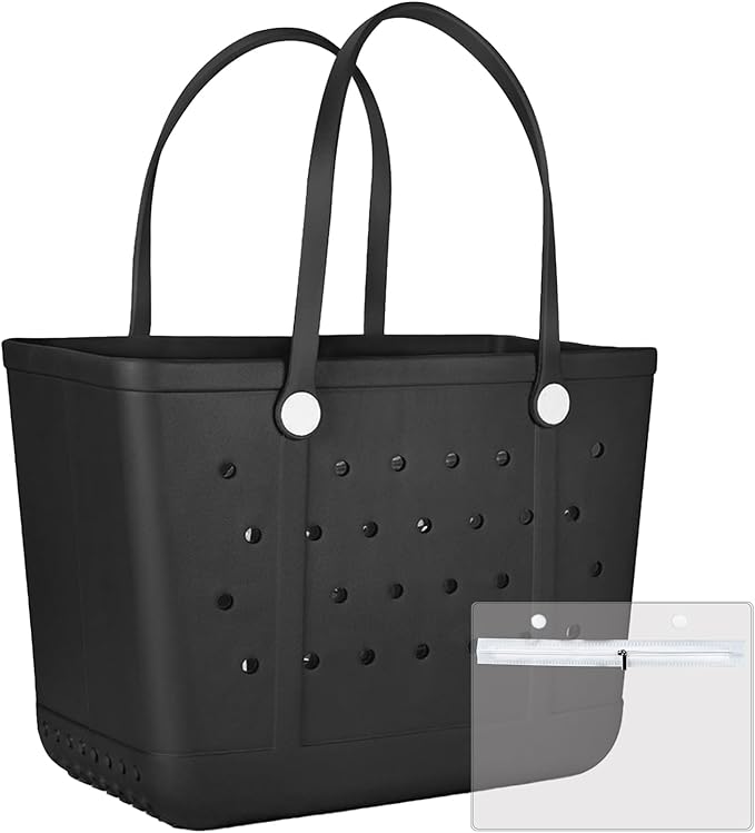 X Large Beach Bag, Oversized Rubber Beach Bag, Washable Open Tote Bag Durable Tote Travel Bags